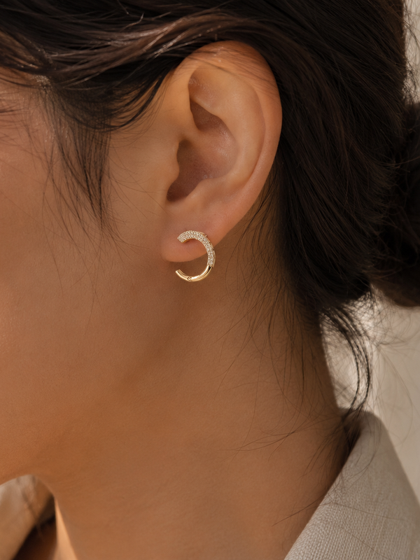 Nova Pavé Circle Stud Earrings
