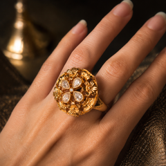 Gulbahaar Polki Statement Ring