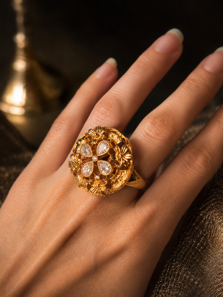 Gulbahaar Polki Statement Ring