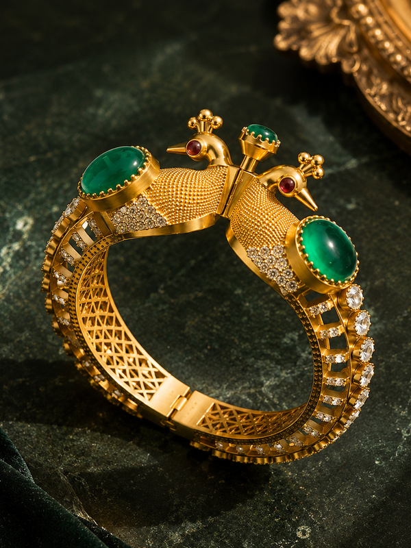 Mayura Emerald Peacock Bracelet