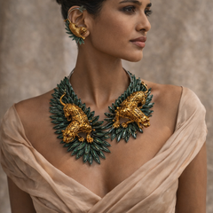 Emerald Panther Royale Statement Set
