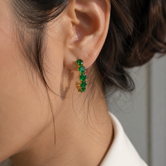 Verde Luxe Emerald Huggie Earrings