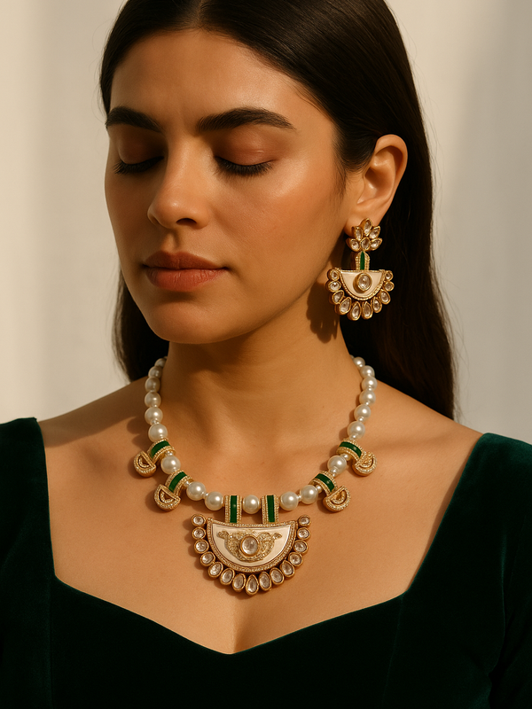 Pearl Kundan Choker Set
