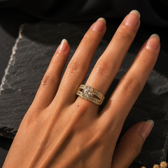 Noor Solitaire Statement Ring