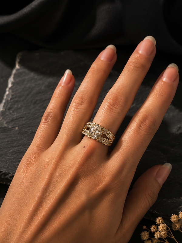 Noor Solitaire Statement Ring