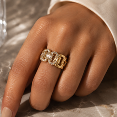 Riviera Link Crystal Band Ring