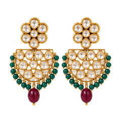 Meher Ruby & Emerald Polki Mala Necklace Set
