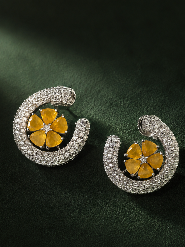 Ziya Yellow Bloom Studs