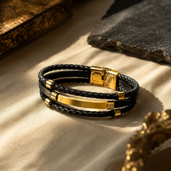 The Noir Layered Bar Bracelet
