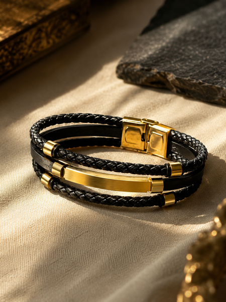 The Noir Layered Bar Bracelet