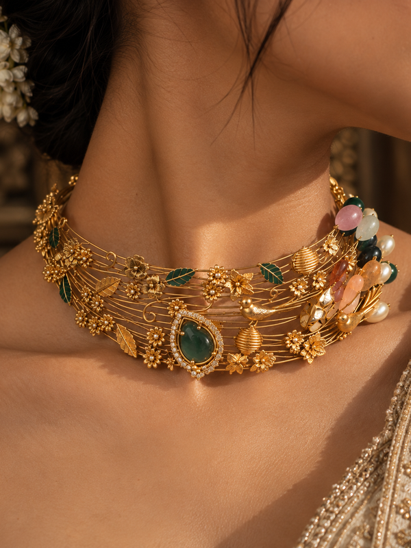 Bagh-e-Noor Botanical Necklace & Earrings Set