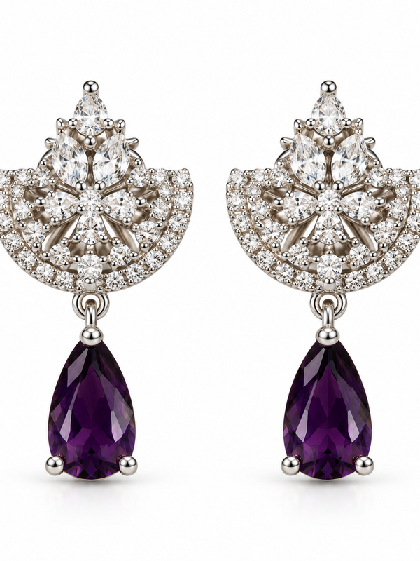 Amara Violet Drop Earrings