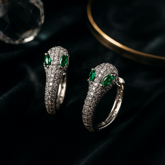 Serpentina Emerald Diamond Hoops