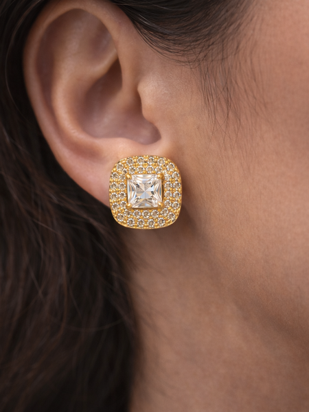 Celeste Cushion Halo Stud Earrings