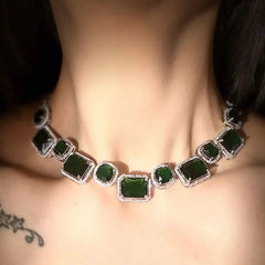 Imperial Emerald Diamond Necklace Set