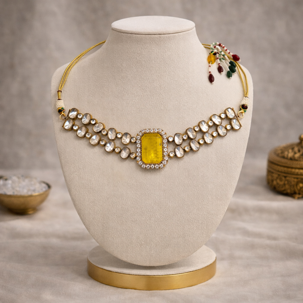 Yellow Sapphire Noor Heritage Necklace Set
