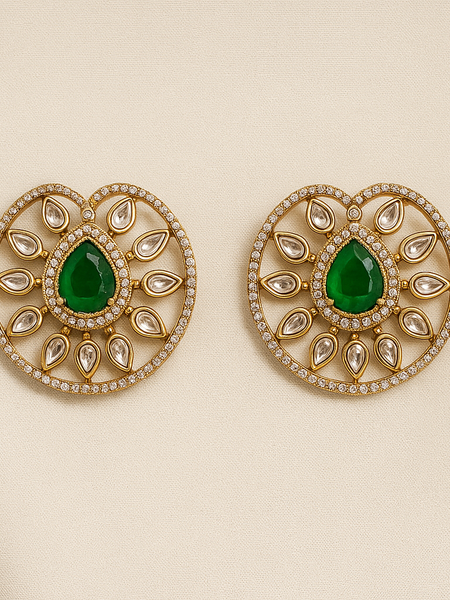 Regal Emerald Jadau Choker Set