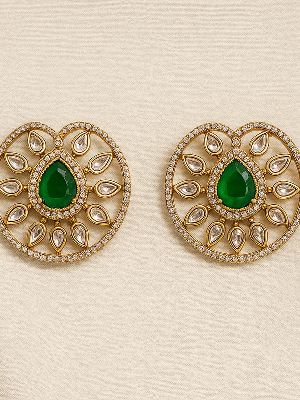 Regal Emerald Jadau Choker Set