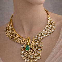 Emerald Peacock Heritage Necklace Set