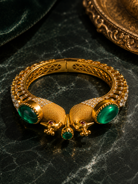 Mayura Emerald Peacock Bracelet