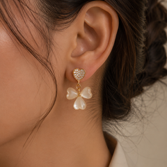 Amora Mother of Pearl Clover Drop Earrings