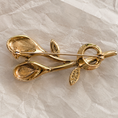Golden Calla Pearl Brooch