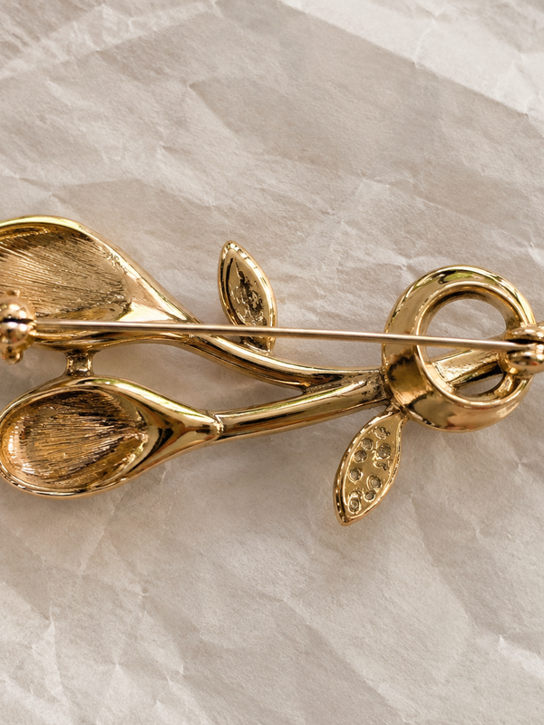 Golden Calla Pearl Brooch