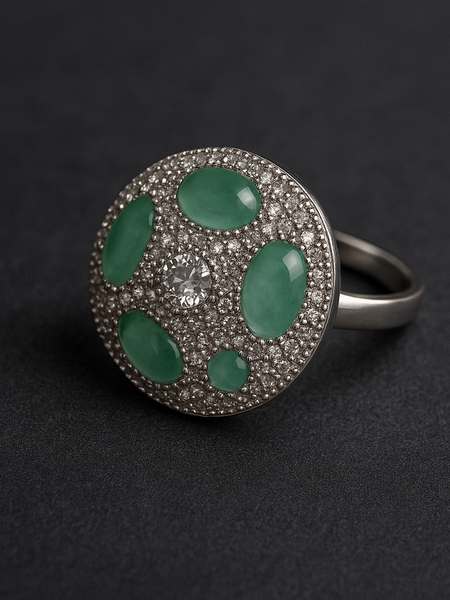 Emerald Orbit Diamond Ring