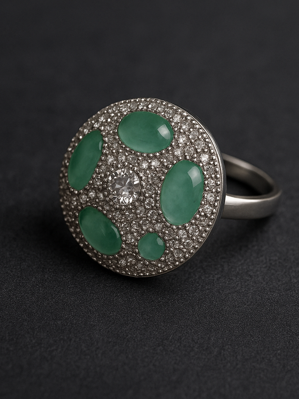 Emerald Orbit Diamond Ring