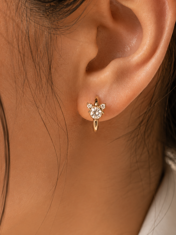 Luna Fauna Diamond Huggie Earrings