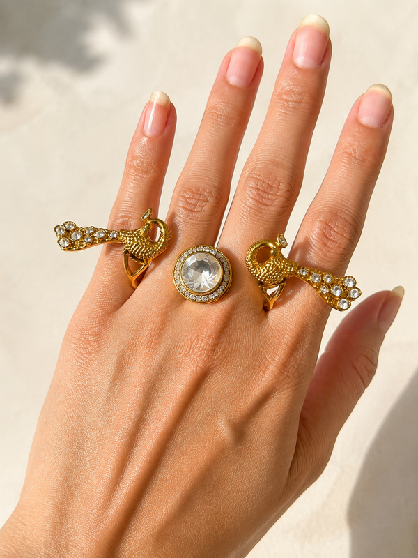 Mayura Two-Finger Statement Ring