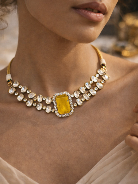 Yellow Sapphire Noor Heritage Necklace Set