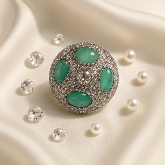 Emerald Orbit Diamond Ring