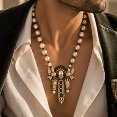 Mayur Emerald Pearl Men’s Necklace