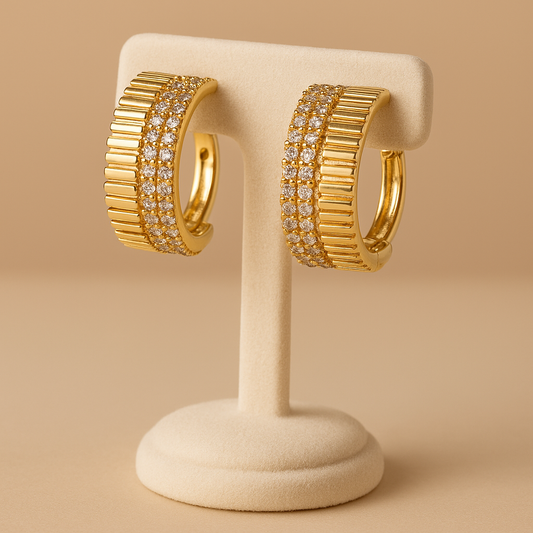 Aria Baguette Diamond Hoops