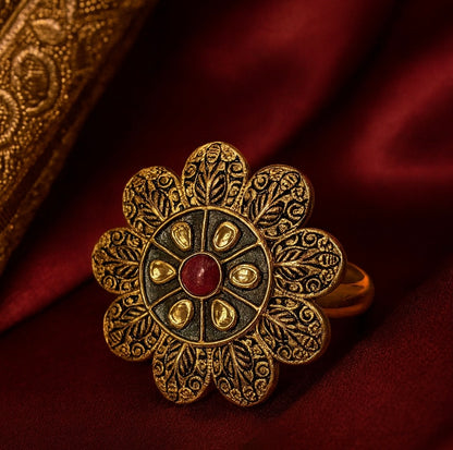 Rani Kalika Meenakari Ring