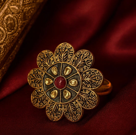 Rani Kalika Meenakari Ring
