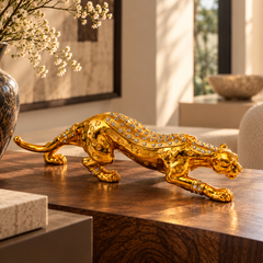 Regal Prowl Gold Panther Sculpture