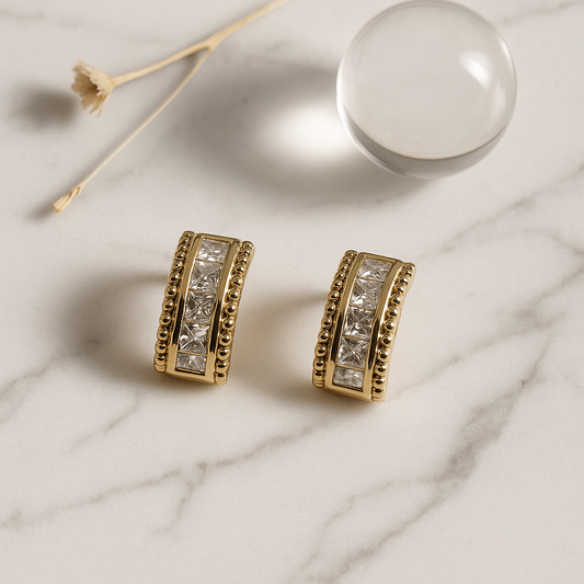 Golden Prism Statement Earrings