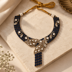 Neelanjali Sapphire Statement Necklace & Earrings Set