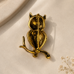 Midnight Owl Statement Brooch