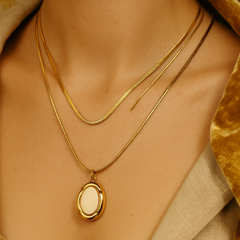 Aurora Oval Pendant Necklace