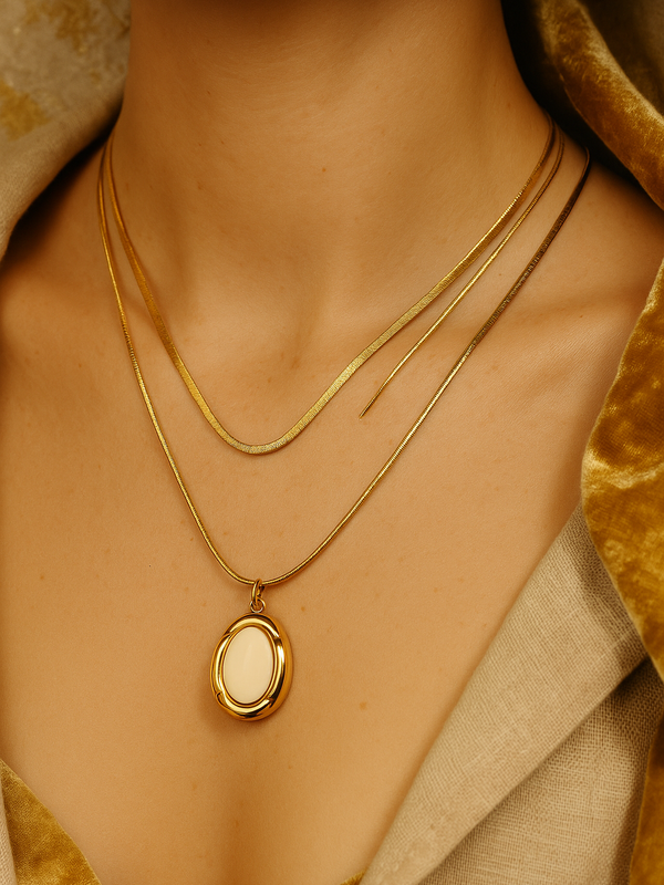 Aurora Oval Pendant Necklace