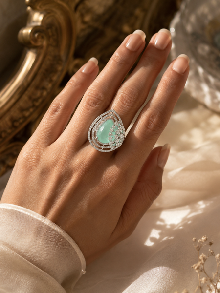 Aabshaar Mint Statement Ring