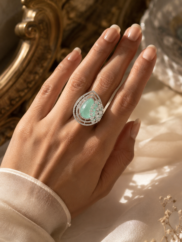 Aabshaar Mint Statement Ring