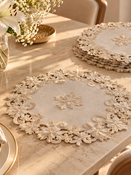 Meher Ornate Floral Table Mats – Set of 6