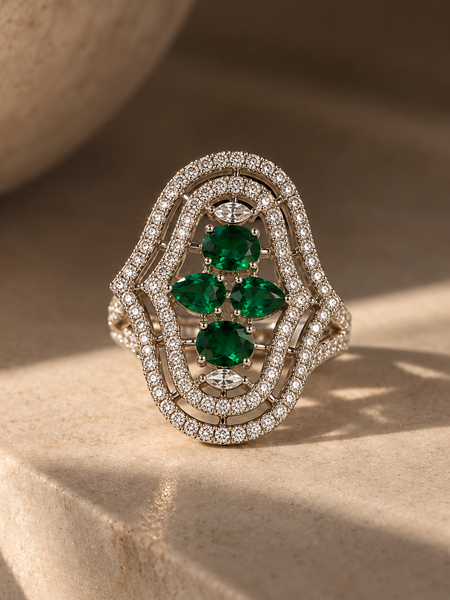 Emerald Noor Statement Ring