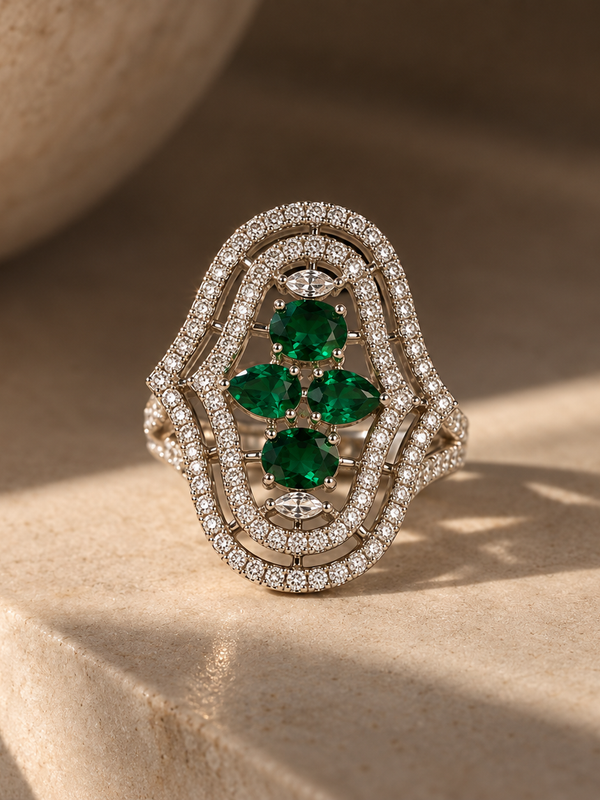 Emerald Noor Statement Ring