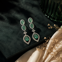 Serena Mint Crystal Drop Earrings
