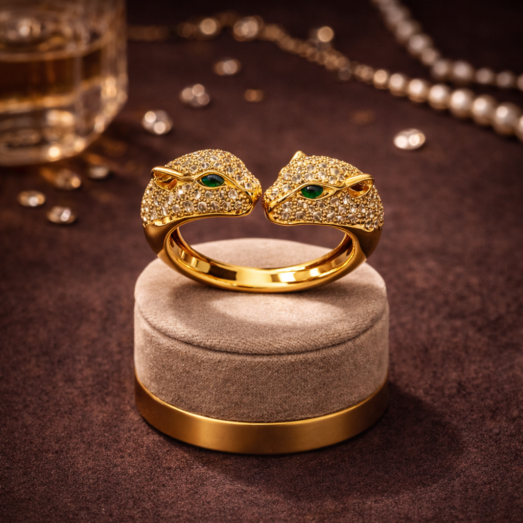 Dual Head Gold-Plated Ring